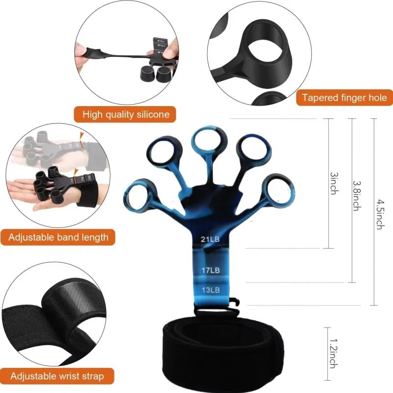 Finger Gripper & Hand Strengthener – 6-Level Resistance Finger Exerciser for Grip Strength, Guitar & Hand Recovery