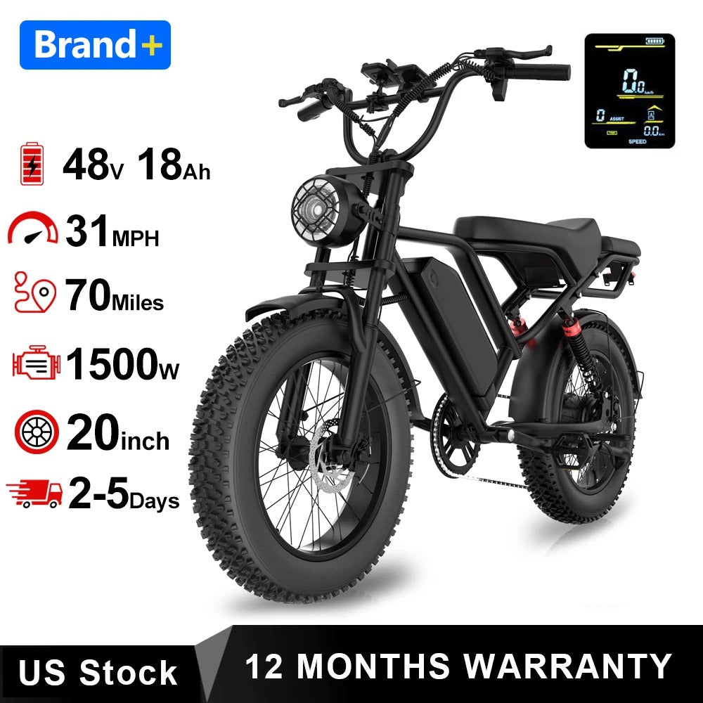 2026/1500W Elelctice Fat Tire Bike